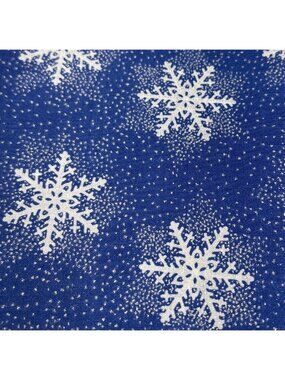 Blue Cotton Fat Quarter Snowflake Pattern Fabric 18x22 Winter Sewing Craft